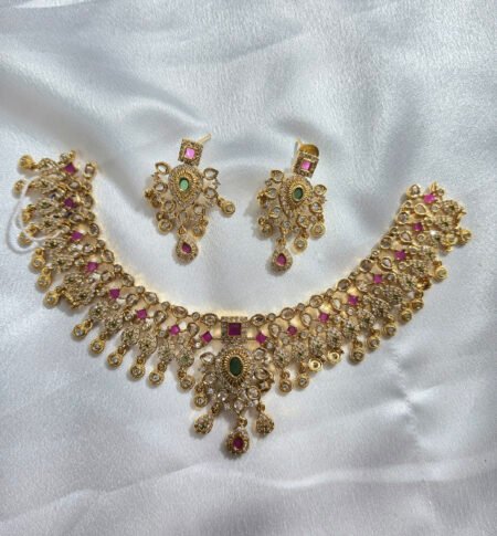 Ruby & Green Choker Set
